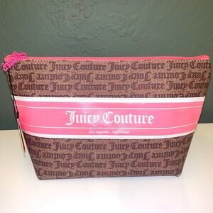 Juicy Couture Makeup Bag Billboard Brown Pink NEW